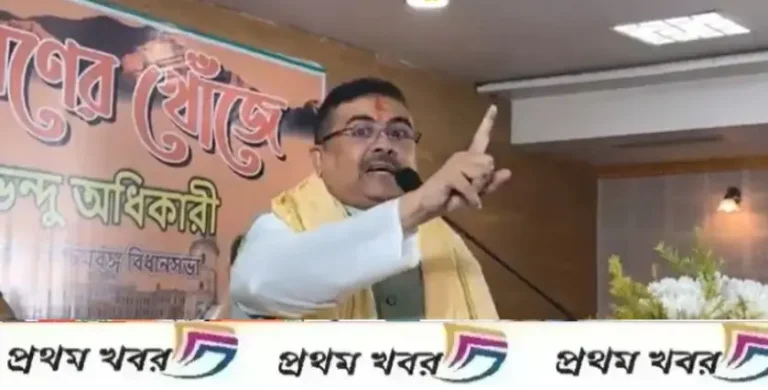BJP Leader Suvendu Adhikari blocked by police in his way to Uttarkanya