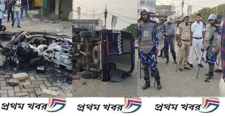 muslim-burnt-police-van-in-bhangor