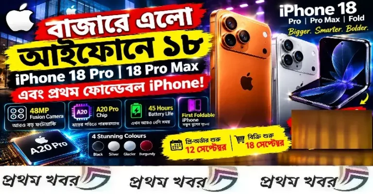 বাজারে এল iPhone Duo! ক্যামেরায় বড় চমক, A20 Pro চিপে ঝড়—কবে থেকে হাতে পাবেন? Iphone-18-released-in-three-model